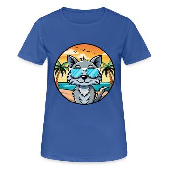 Australian Mist Cat Breed Cartoon Sunglasses Beach - Women's Breathable T-Shirt - royal blue - Front - AI Model Female 172 light (172cm)
