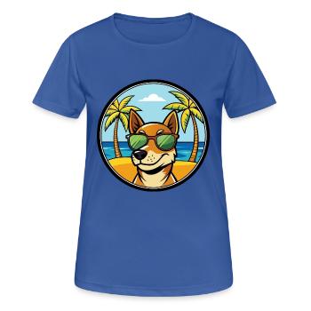 Serbischer dreifarbiger Laufhund Rasse Cartoon Strand - Frauen T-Shirt atmungsaktiv - Royalblau - Vorne - AI Model Female 172 light (172cm)