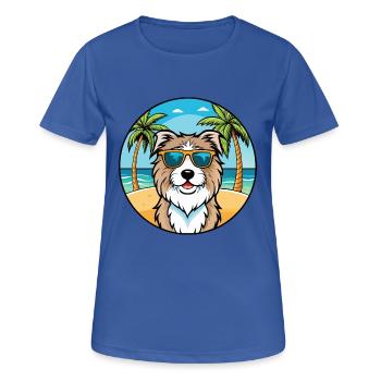 Katalanische Schäferhundrasse Cartoon Sonnenbrille Strand - Frauen T-Shirt atmungsaktiv - Royalblau - Vorne - AI Model Female 172 light (172cm)