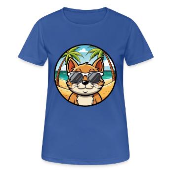 Bambino Cat Breed Cartoon Lunettes de soleil Beach - T-shirt respirant Femme - bleu royal - Devant - AI Model Female 172 light (172cm)