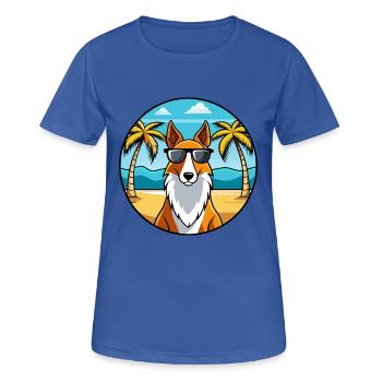 Smooth Collie Hunderasse Cartoon Sonnenbrille Strand - Frauen T-Shirt atmungsaktiv - Royalblau - Vorne - AI Model Female 172 light (172cm)