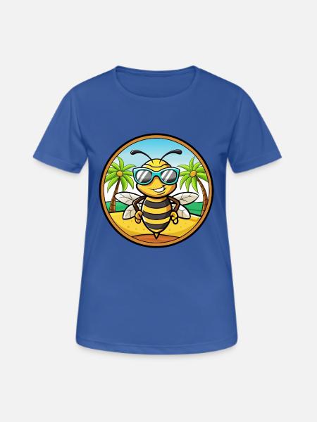 Biene Lustige Cartoon Sommer Strand Sonnenbrille Aufkleber - Frauen T-Shirt atmungsaktiv - Royalblau