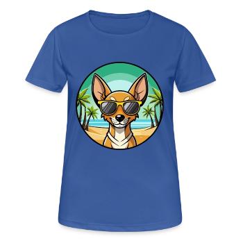 Cirneco Dell Etna Hunderasse Cartoon Sonnenbrille Strand - Frauen T-Shirt atmungsaktiv - Royalblau - Vorne - AI Model Female 172 light (172cm)