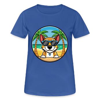 Serbischer dreifarbiger Laufhund Rasse Cartoon Strand - Frauen T-Shirt atmungsaktiv - Royalblau - Vorne - AI Model Female 172 light (172cm)