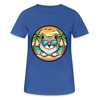 Himalaya-Katzenrasse Cartoon-Sonnenbrille Strand - Frauen T-Shirt atmungsaktiv - Royalblau - Vorne - AI Model Female 172 light (172cm)