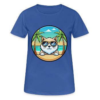 Himalaya-Katzenrasse Cartoon-Sonnenbrille Strand - Frauen T-Shirt atmungsaktiv - Royalblau - Vorne - AI Model Female 172 light (172cm)