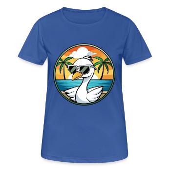 Cygne Drôle Dessin Animé Plage D’été Lunettes De Soleil Autocollant - T-shirt respirant Femme - bleu royal - Devant - AI Model Female 172 light (172cm)