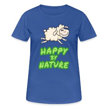 Happy by nature. Glückliches Schaf. - Frauen T-Shirt atmungsaktiv - Royalblau - Vorne - AI Model Female 172 light (172cm)