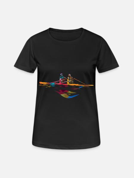 Wuchtige Rudermannschaft Regattasieg - Frauen T-Shirt atmungsaktiv - Schwarz