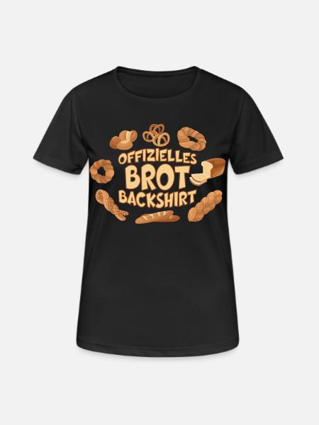 OFFIZIELLES BROT BACKSHIRT BÄCKER - Frauen T-Shirt atmungsaktiv - Schwarz