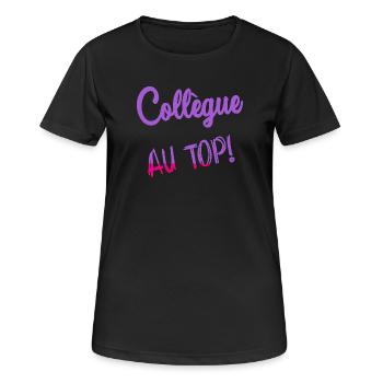 KOLLEGE - Frauen T-Shirt atmungsaktiv - Schwarz - Vorne - AI Model Female 172 light (172cm)