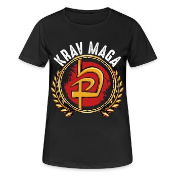 Krav Maga - Frauen T-Shirt atmungsaktiv - Schwarz - Vorne - AI Model Female 172 light (172cm)