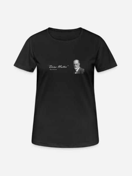 " Deine Mutter " Sigmund Freud - Frauen T-Shirt atmungsaktiv - Schwarz