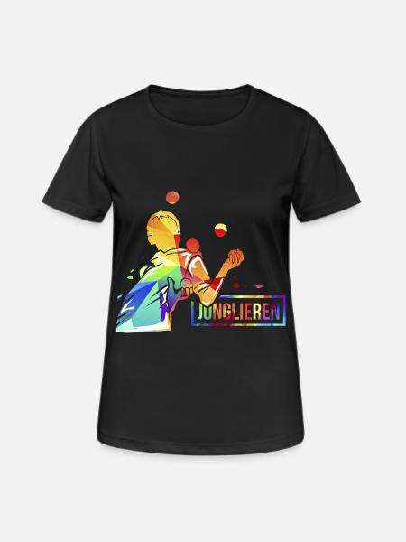 Flotter Jongleur Zirkusauftritt - Frauen T-Shirt atmungsaktiv - Schwarz