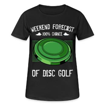 Frisbee - Frauen T-Shirt atmungsaktiv - Schwarz - Vorne - AI Model Female 172 light (172cm)