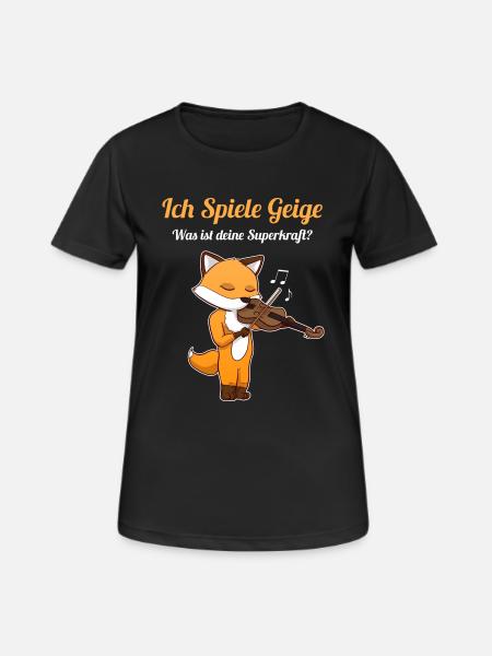 Spiele Geige Superkraft Violinist Violinenspieler - Frauen T-Shirt atmungsaktiv - Schwarz