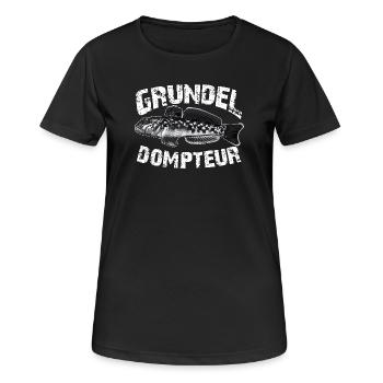 Grundeln fischen angeln - Frauen T-Shirt atmungsaktiv - Schwarz - Vorne - AI Model Female 172 light (172cm)