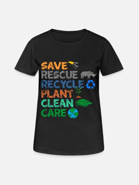 Umweltschützer Grüne Umweltschutz Spruch Öko - Frauen T-Shirt atmungsaktiv - Schwarz