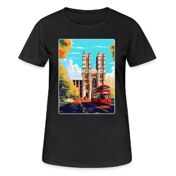 Westminster Abbey London England Großbritannien Reiseplakat - Frauen T-Shirt atmungsaktiv - Schwarz - Vorne - AI Model Female 172 light (172cm)