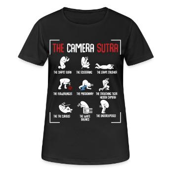 Fotograf - Frauen T-Shirt atmungsaktiv - Schwarz - Vorne - AI Model Female 172 light (172cm)