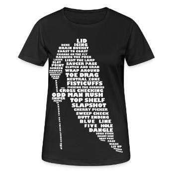 Hockey Terminology Word Art - Women's Breathable T-Shirt - black - Front - AI Model Female 172 light (172cm)
