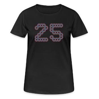 25. 25 YEARS. 25th ANNIVERSARY. 25 YEARS ANNIVERSARY. - Women's Breathable T-Shirt - black - Front - AI Model Female 172 light (172cm)