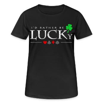 Je serais plutôt chanceux en disant un cadeau de joueur de poker - T-shirt respirant Femme - noir - Devant - AI Model Female 172 light (172cm)