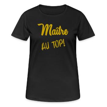 MEISTER. MEISTER - Frauen T-Shirt atmungsaktiv - Schwarz - Vorne - AI Model Female 172 light (172cm)