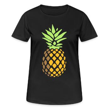 Ananas - Frauen T-Shirt atmungsaktiv - Schwarz - Vorne - AI Model Female 172 light (172cm)