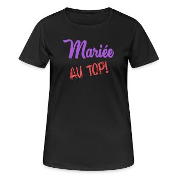 MARIEE - T-shirt respirant Femme - noir - Devant - AI Model Female 172 light (172cm)