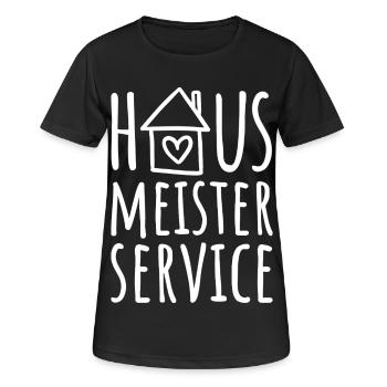 Hausmeister Service - Hausmeisterservice - Frauen T-Shirt atmungsaktiv - Schwarz - Vorne - AI Model Female 172 light (172cm)