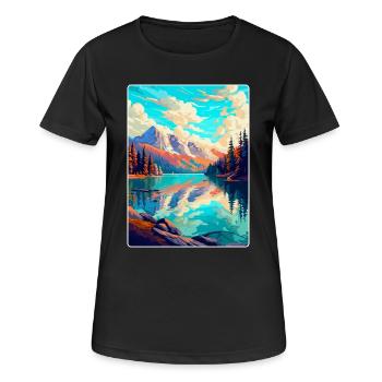 Caumasee Schweiz Vintage Reiseposter WPA Art - Frauen T-Shirt atmungsaktiv - Schwarz - Vorne - AI Model Female 172 light (172cm)