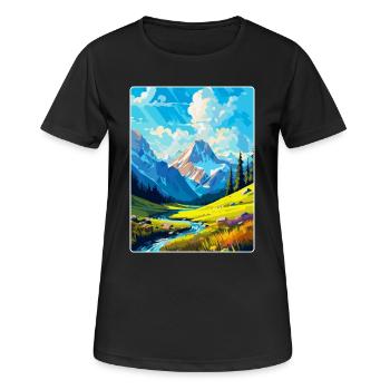 Berge Polen Vintage Reise Poster WPA - Frauen T-Shirt atmungsaktiv - Schwarz - Vorne - AI Model Female 172 light (172cm)