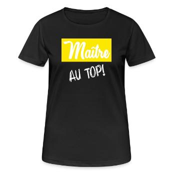 MEISTER. MEISTER. HUMOR - Frauen T-Shirt atmungsaktiv - Schwarz - Vorne - AI Model Female 172 light (172cm)