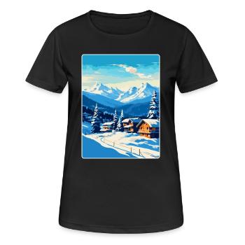 Kitzbühel Autriche Affiche de voyage vintage souvenir - T-shirt respirant Femme - noir - Devant - AI Model Female 172 light (172cm)