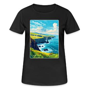 Péninsule de Dingle Irlande Royaume-Uni Affiche de voyage vintage - T-shirt respirant Femme - noir - Devant - AI Model Female 172 light (172cm)