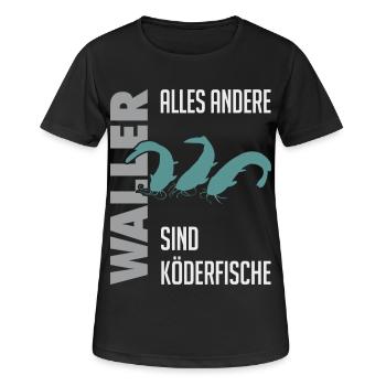 Wels fischen Kampf mit dem starken Wels - Frauen T-Shirt atmungsaktiv - Schwarz - Vorne - AI Model Female 172 light (172cm)