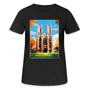 Westminster Abbey London England Großbritannien Reiseplakat - Frauen T-Shirt atmungsaktiv - Schwarz - Vorne - AI Model Female 172 light (172cm)