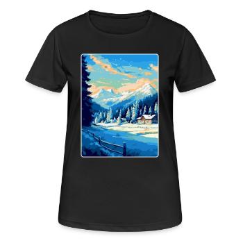 Kitzbühel Autriche Affiche de voyage vintage souvenir - T-shirt respirant Femme - noir - Devant - AI Model Female 172 light (172cm)