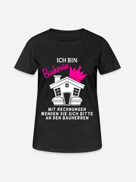 Bauherr Baumeister Hausbau Bauherrin Geschenk - Frauen T-Shirt atmungsaktiv - Schwarz