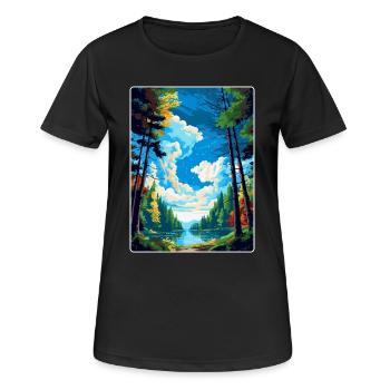 Forest Of Dean Vintage Travel Poster Souvenir WPA - Women's Breathable T-Shirt - black - Front - AI Model Female 172 light (172cm)