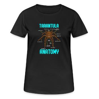 Tarantelspinne Anatomie - Lustiges Diagramm - Frauen T-Shirt atmungsaktiv - Schwarz - Vorne - AI Model Female 172 light (172cm)
