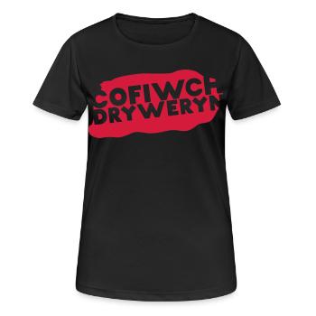 Cofiwch Dryweryn - Frauen T-Shirt atmungsaktiv - Schwarz - Vorne - AI Model Female 172 light (172cm)