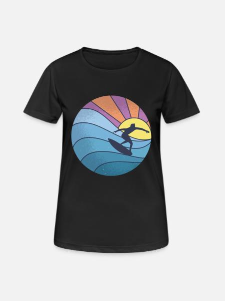 Surf en mer au soleil - T-shirt respirant Femme - noir
