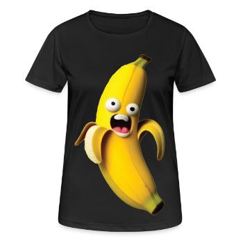 Expressive banana figure with a face - Women's Breathable T-Shirt - black - Front - AI Model Female 172 light (172cm)