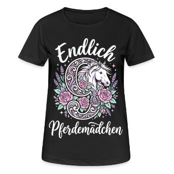 9. Geburtstag Pferdemädchen Endlich 9 Jahre Pferd - Frauen T-Shirt atmungsaktiv - Schwarz - Vorne - AI Model Female 172 light (172cm)