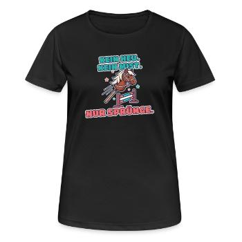 Hobby Horsing Steckenpferd Springen - Frauen T-Shirt atmungsaktiv - Schwarz - Vorne - AI Model Female 172 light (172cm)