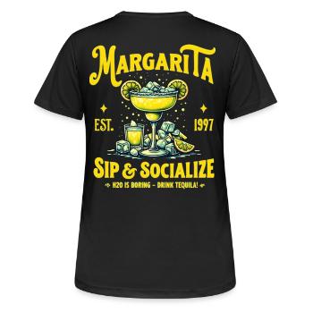Margarita Cocktail Sip Socialize - Women's Breathable T-Shirt - black - Back - AI Model Female 172 light (172cm)