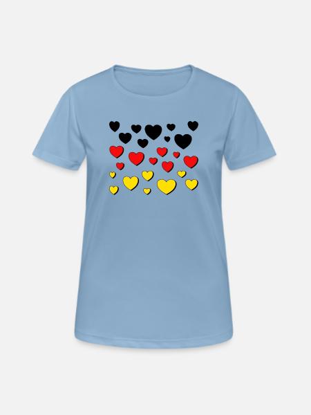 deutschland schwarz rot gold - Frauen T-Shirt atmungsaktiv - Himmelblau