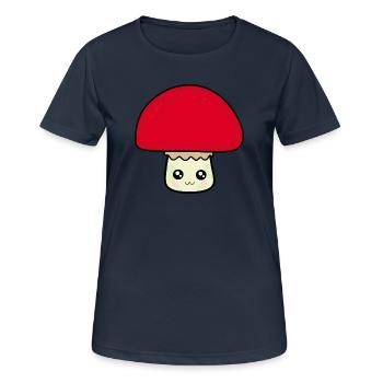 Kawaii Pilz Kawaii Chibi Kawaii food - Frauen T-Shirt atmungsaktiv - Dunkelnavy - Vorne - AI Model Female 172 light (172cm)